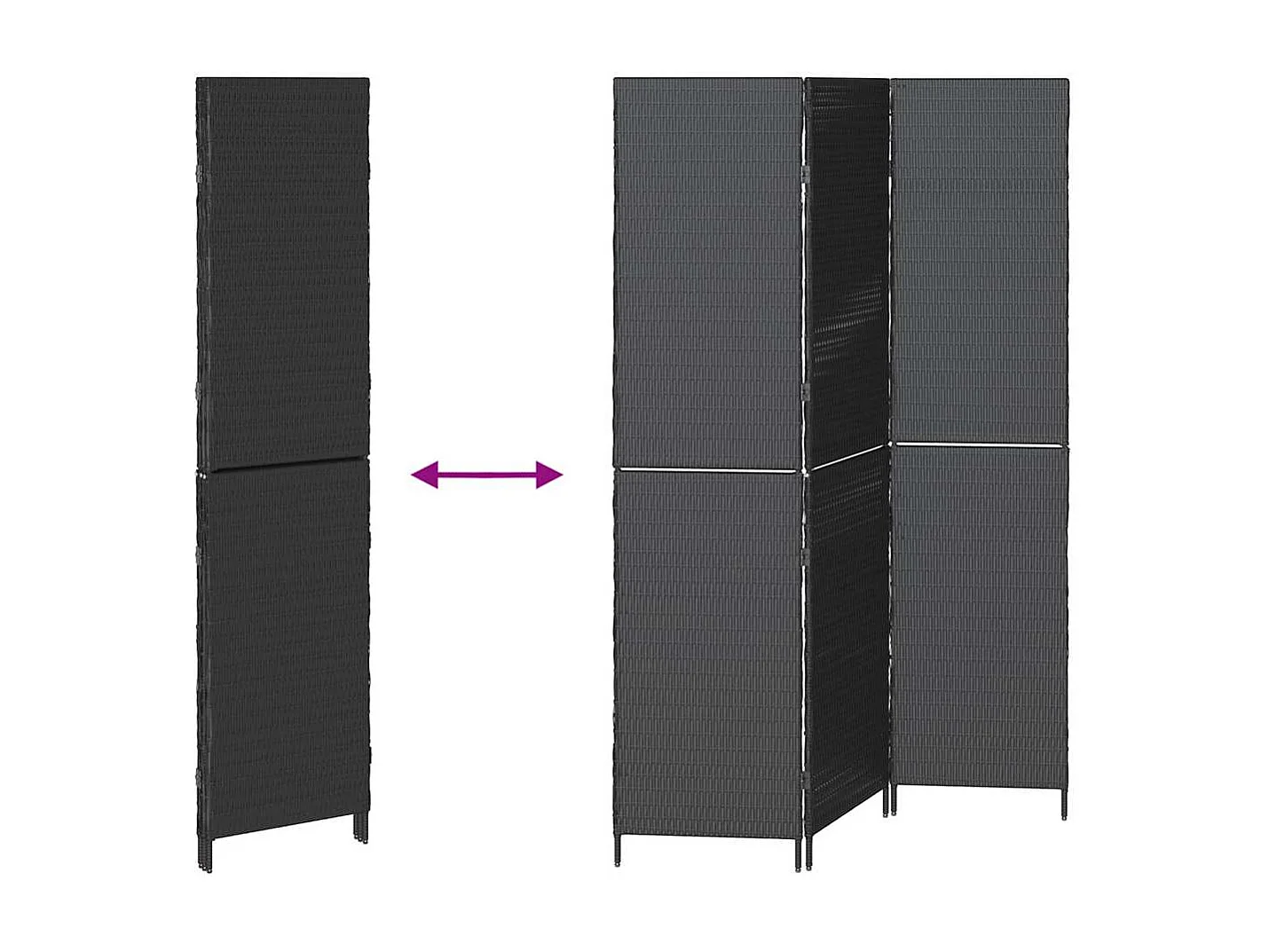 Paravent Noir 146 x 180 cm. polyrotin