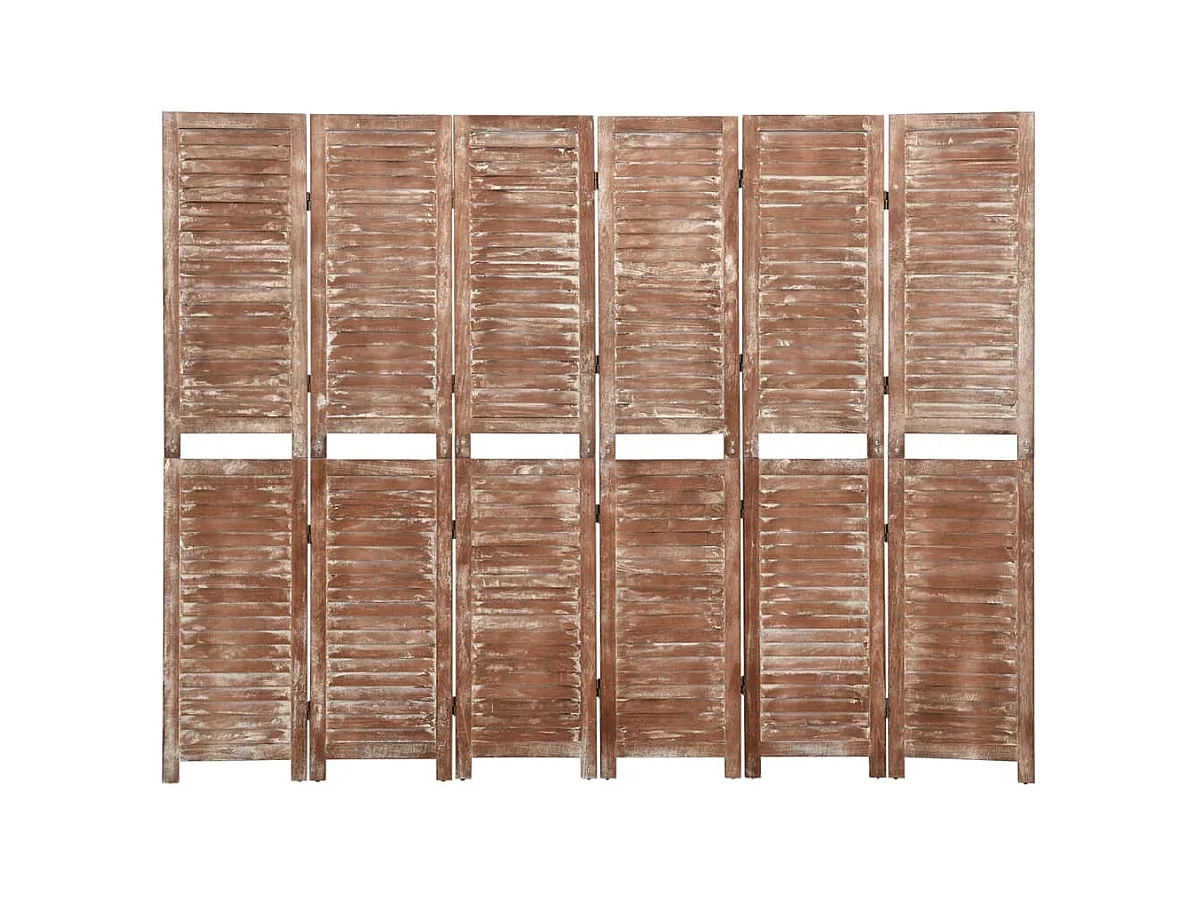 6-delige scheidingswand Bruin 210x165 cm Paulownia
