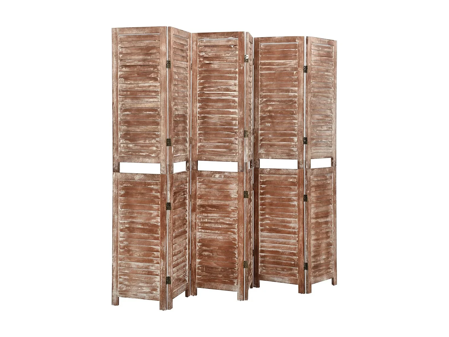 Parete divisoria a 6 pannelli Marrone 210x165 cm Paulownia