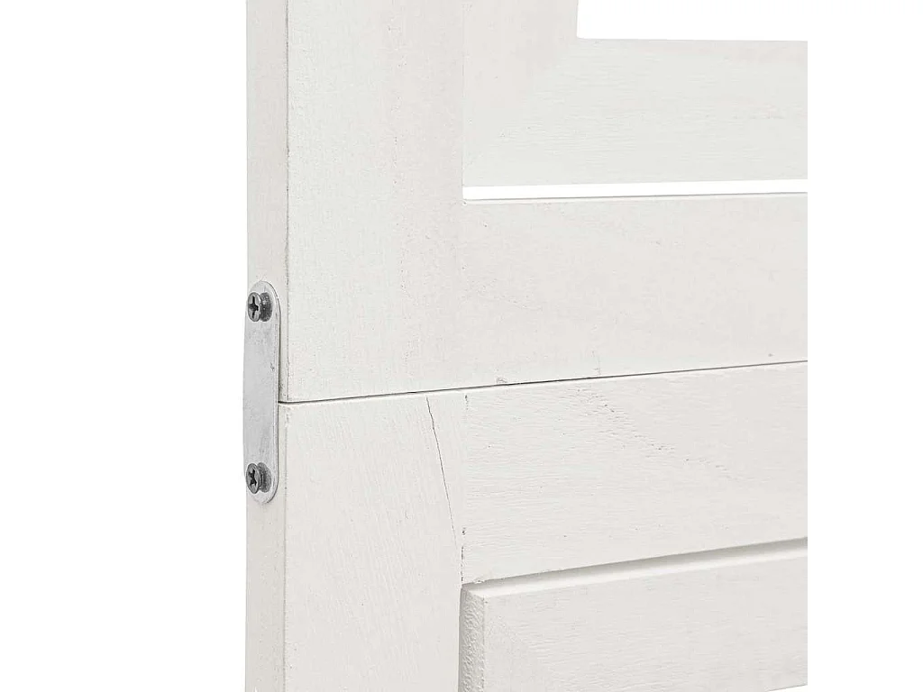 Parete divisoria a 3 pannelli in legno massello di paulonia bianco