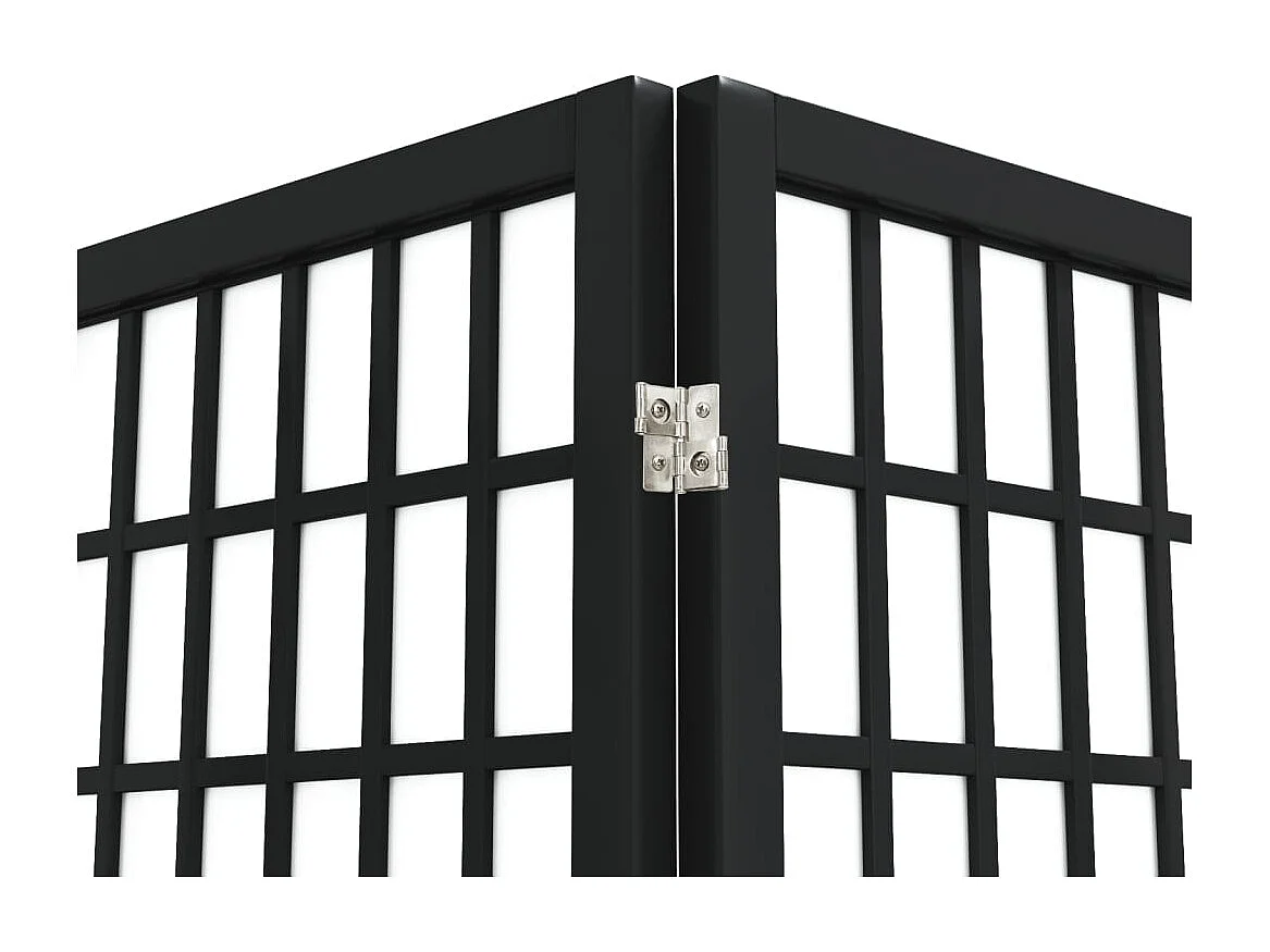 Parete divisoria pieghevole 3 pannelli 120x170 cm Nero