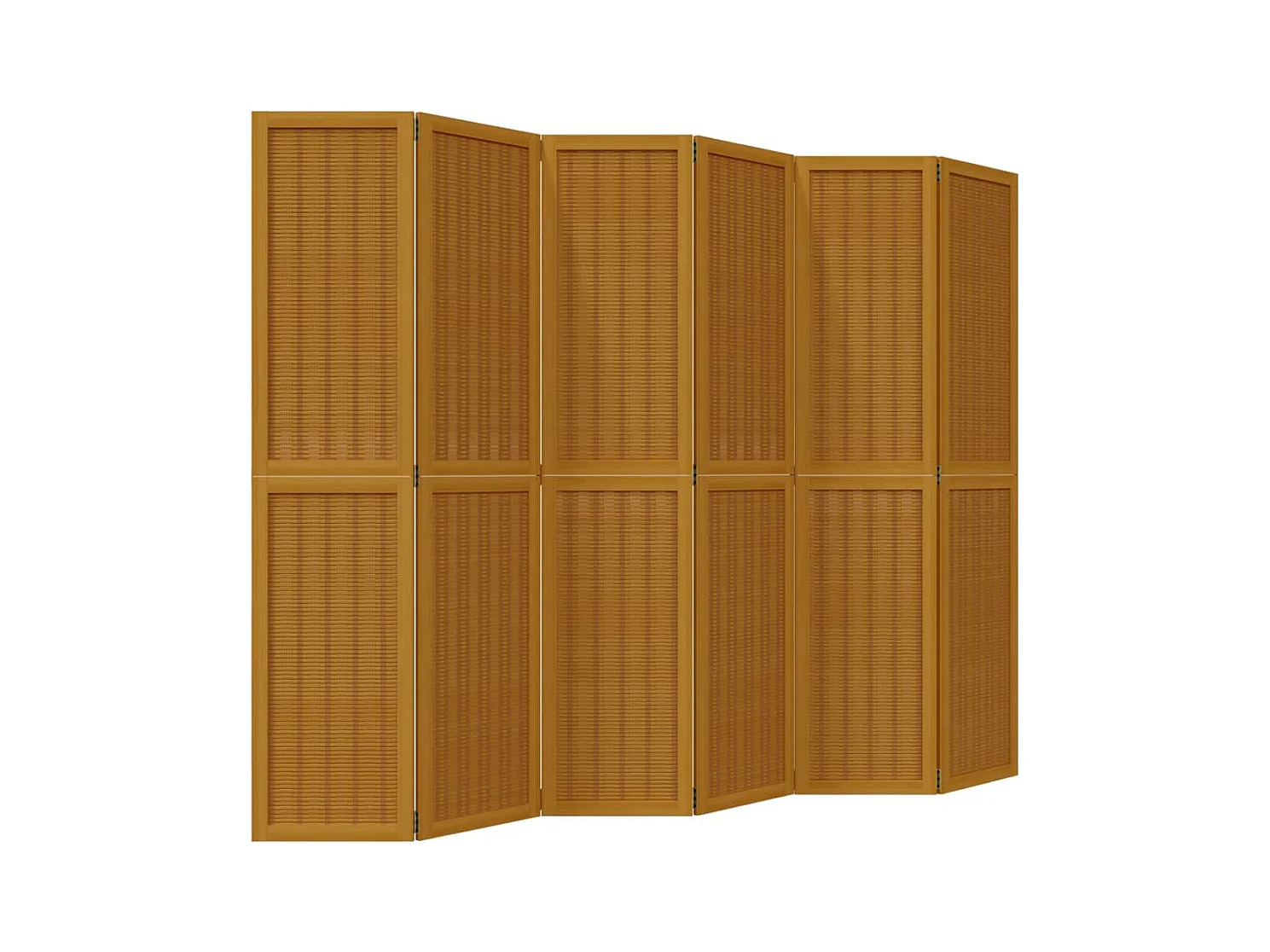 Tabique divisorio de 6 paneles en madera maciza de paulownia marrón