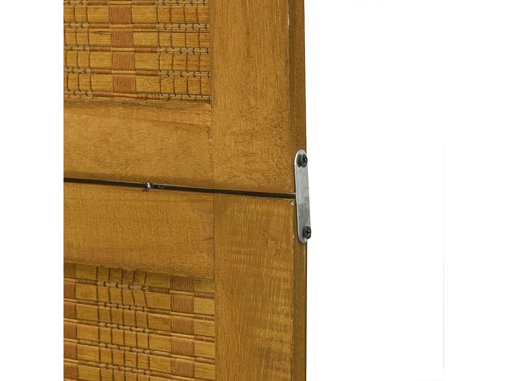 Tabique divisorio de 6 paneles en madera maciza de paulownia marrón