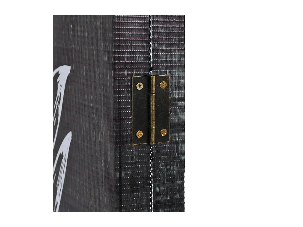 Vouwwand 120 x 170 cm Feathers Zwart-wit