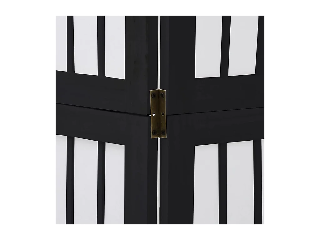 6-delige scheidingswand in zwart, massief paulowniahout