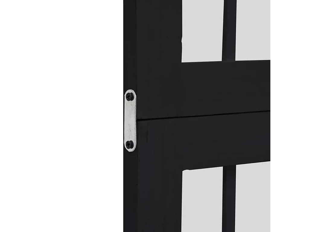 Parete divisoria a 6 pannelli in legno massello di paulonia nero