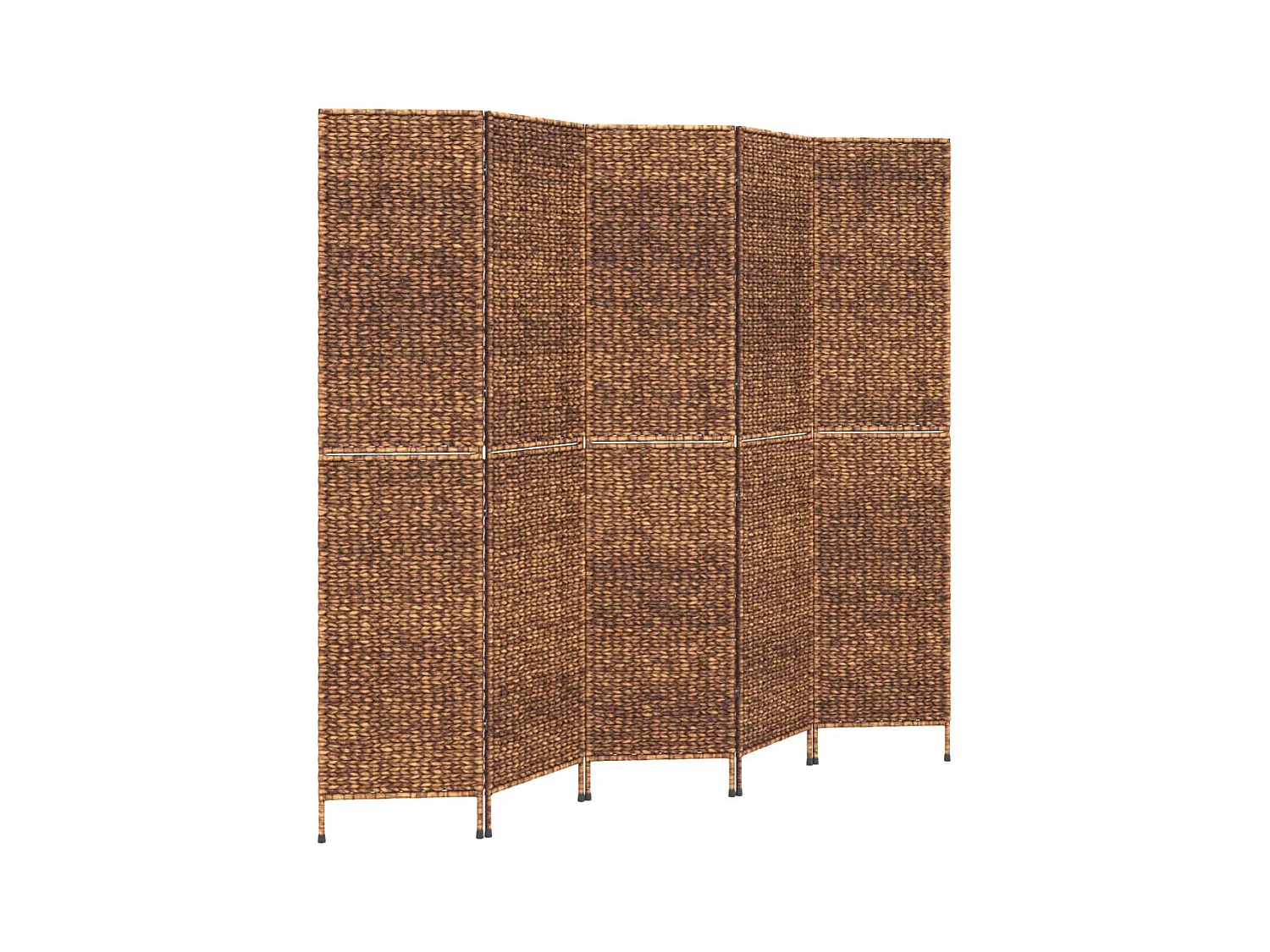 Cloison de séparation 5 panneaux marron hyacinthe d'eau