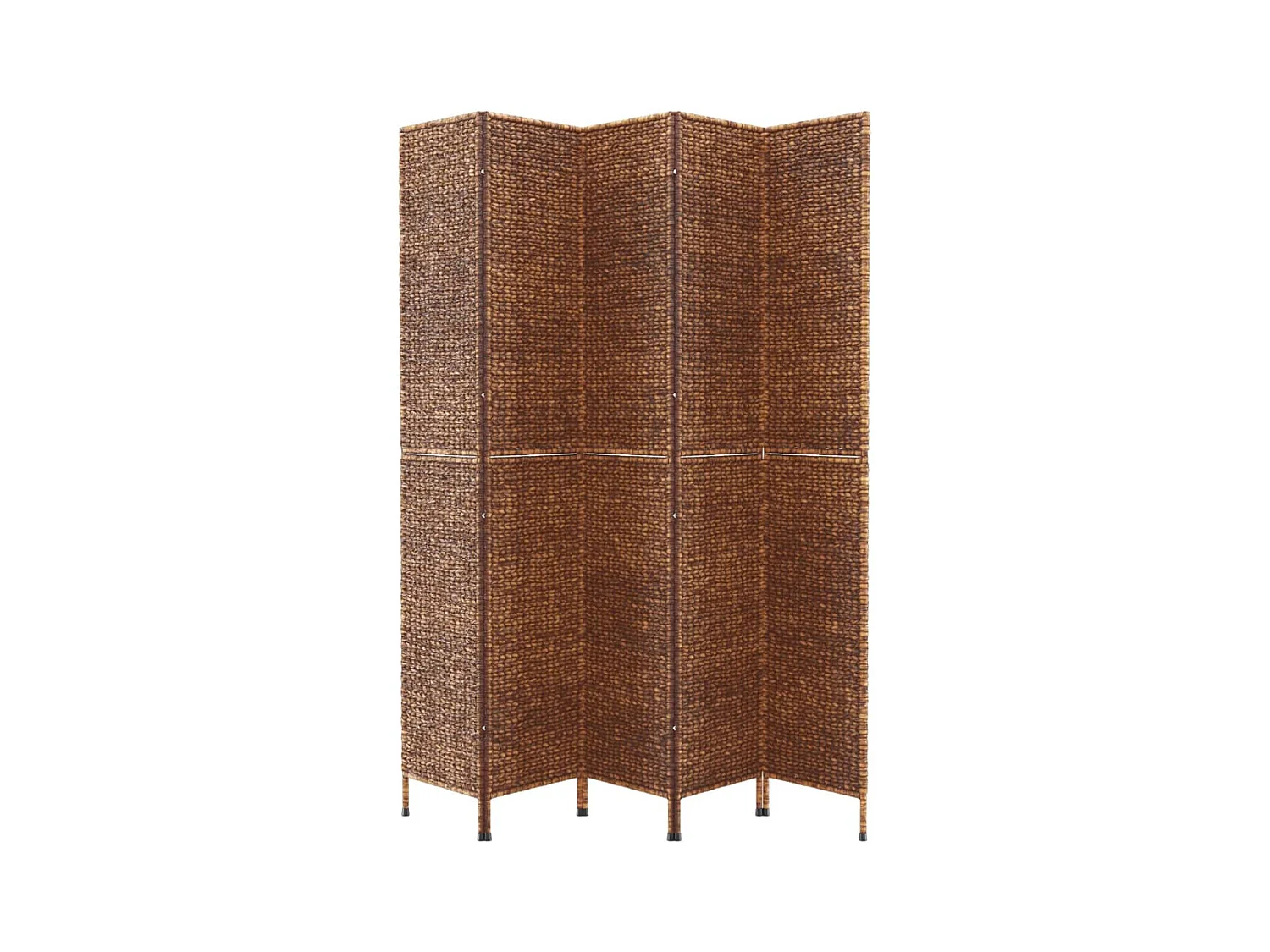 Cloison de séparation 5 panneaux marron hyacinthe d'eau