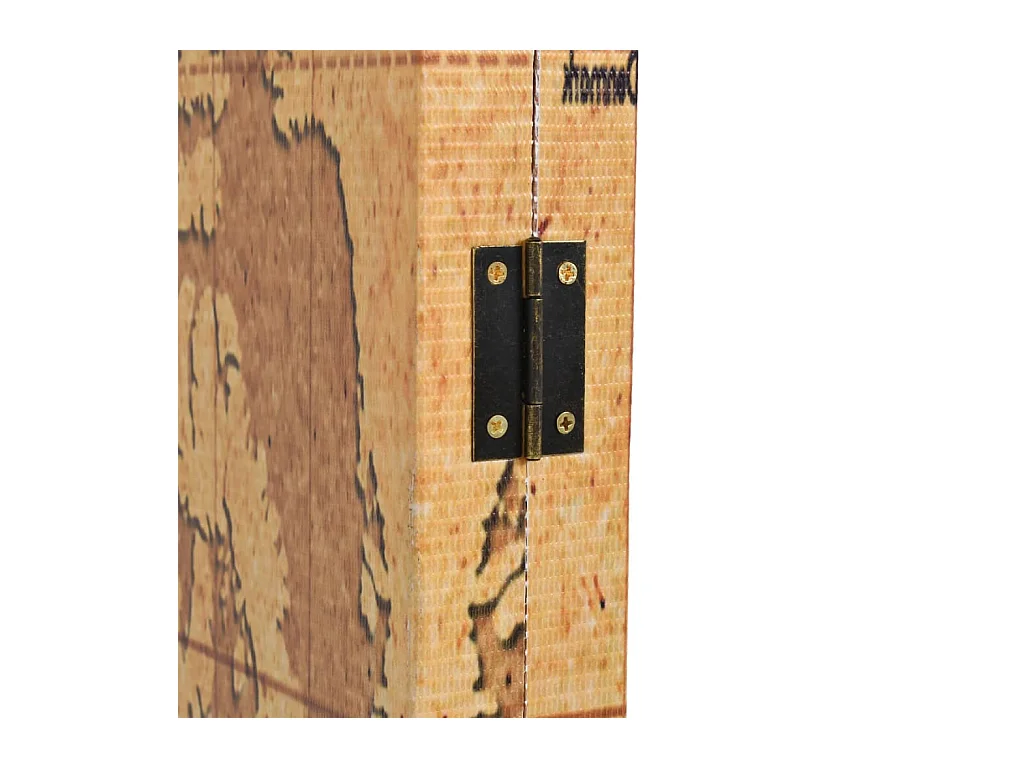 Cloison de séparation pliable 228 x 170 cm Carte du monde Jaune