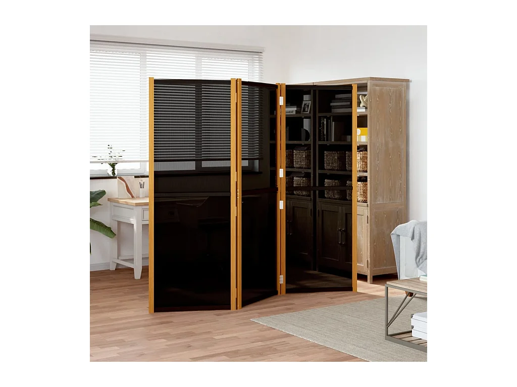 Cloison de séparation 3 panneaux Noir 210x180 cm