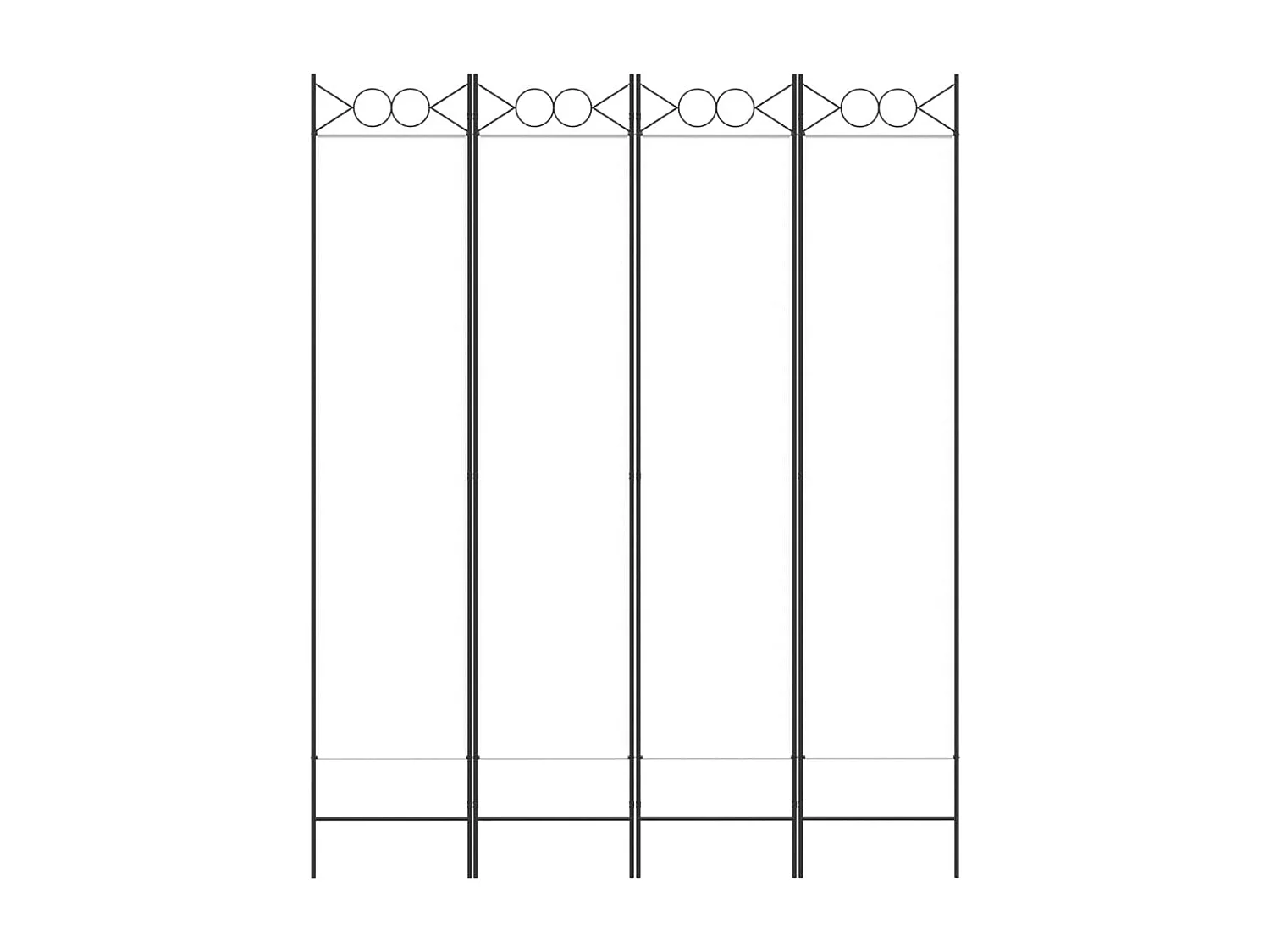 Parete divisoria a 4 pannelli Bianco 160x200 cm Tessuto