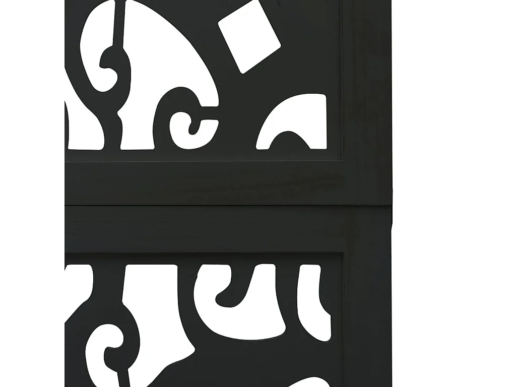 Parete divisoria a 6 pannelli in legno massello di paulonia nero