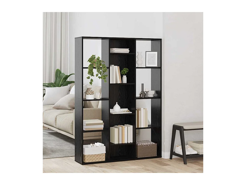 Paravent Chêne noir 100 x 24 x 140 cm Bois d'ingénierie