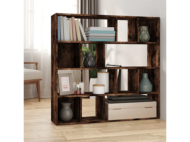 Boekenkast/kamerverdeler gerookt eiken 105x24x102 cm