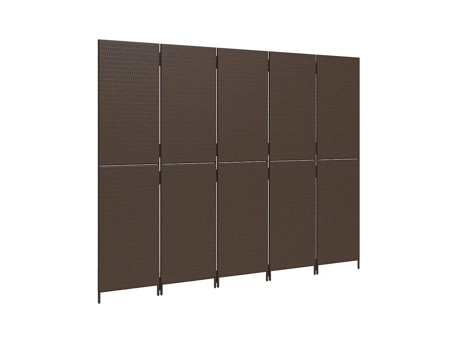 5-delige scheidingswand van bruin kunstharsriet