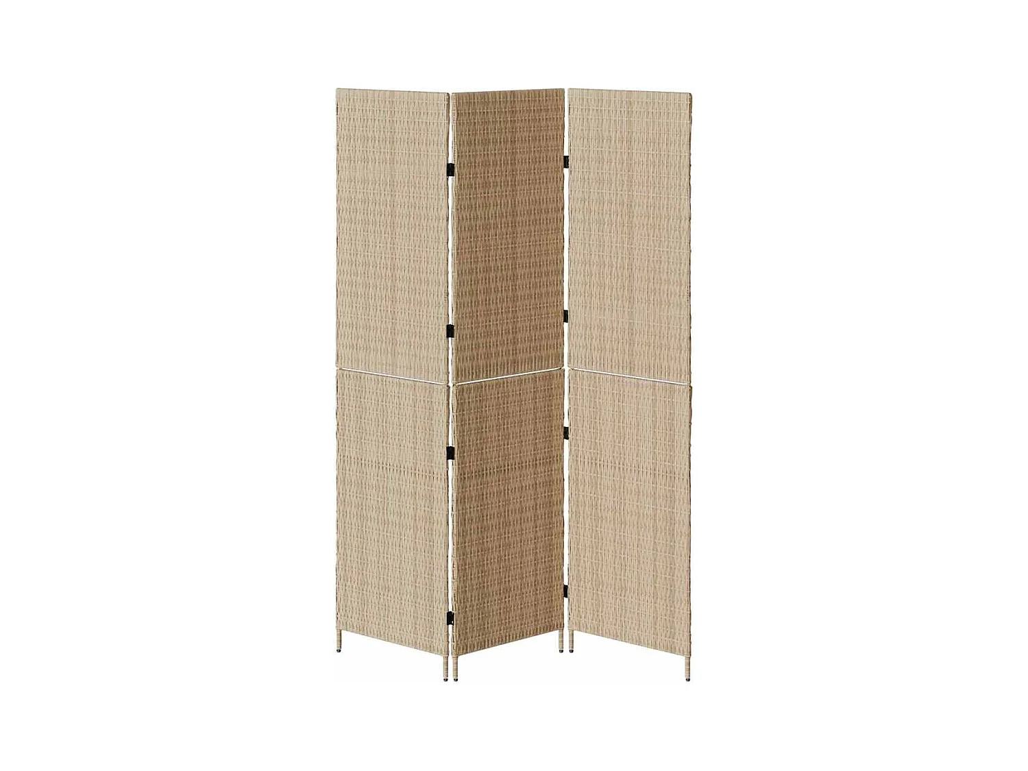 Beige Paravent 147 x 180 cm Polyrattan