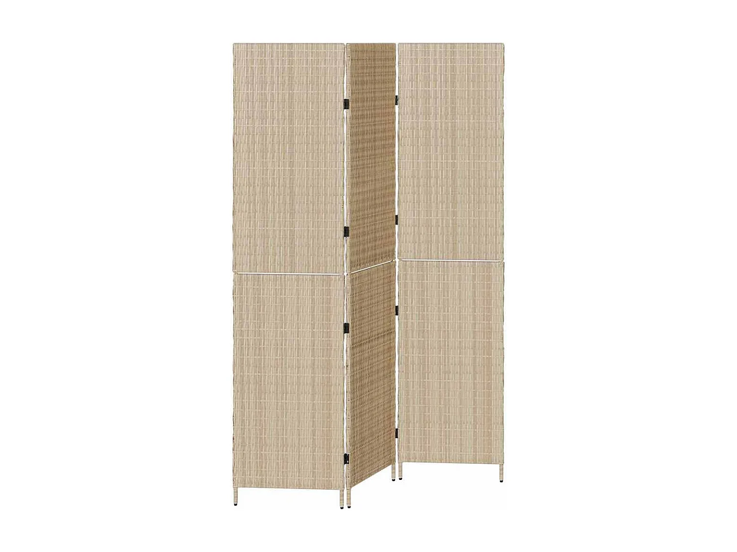 Paravento beige 147 x 180 cm polyrattan
