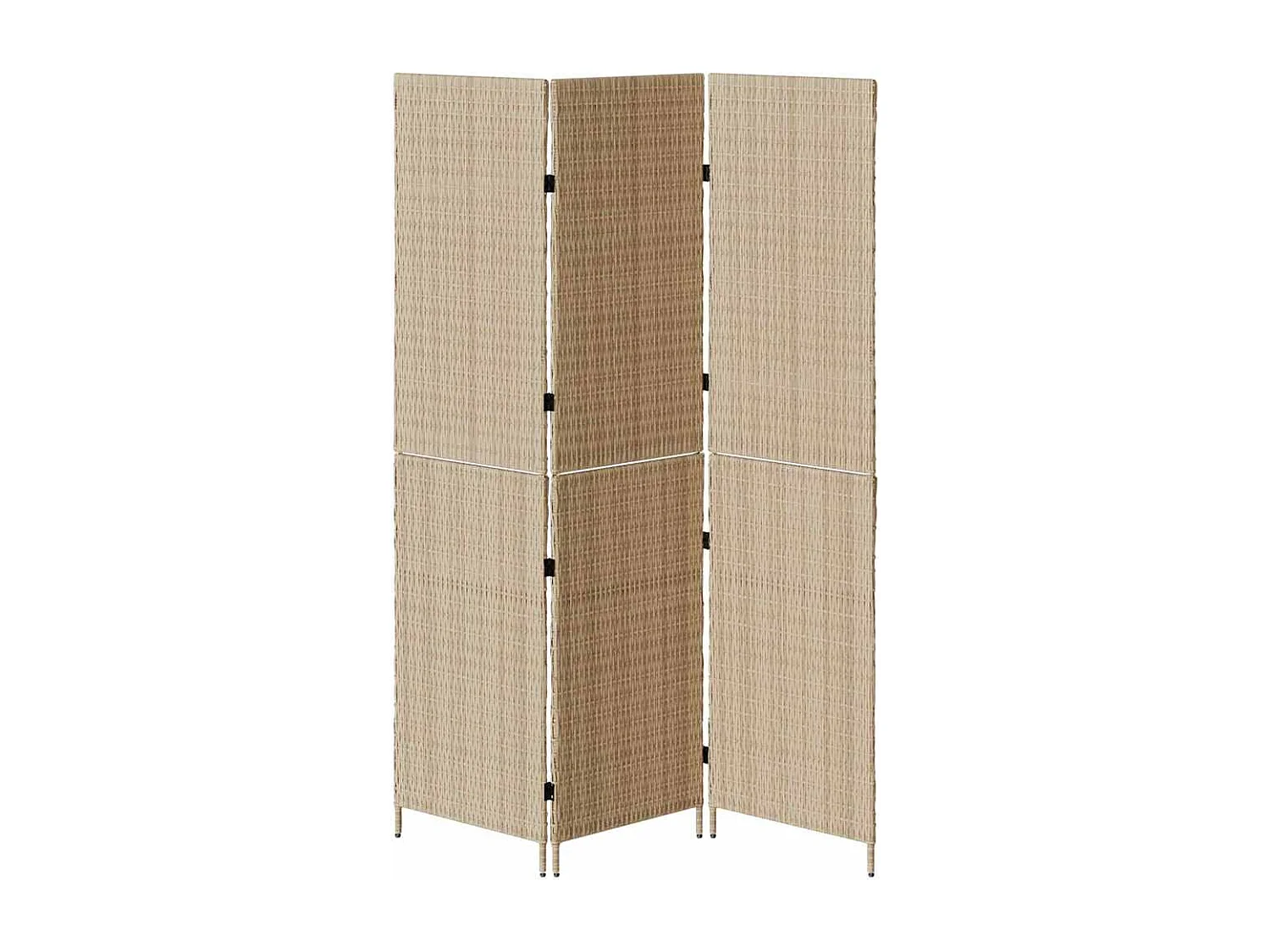 Paravento beige 147 x 180 cm polyrattan