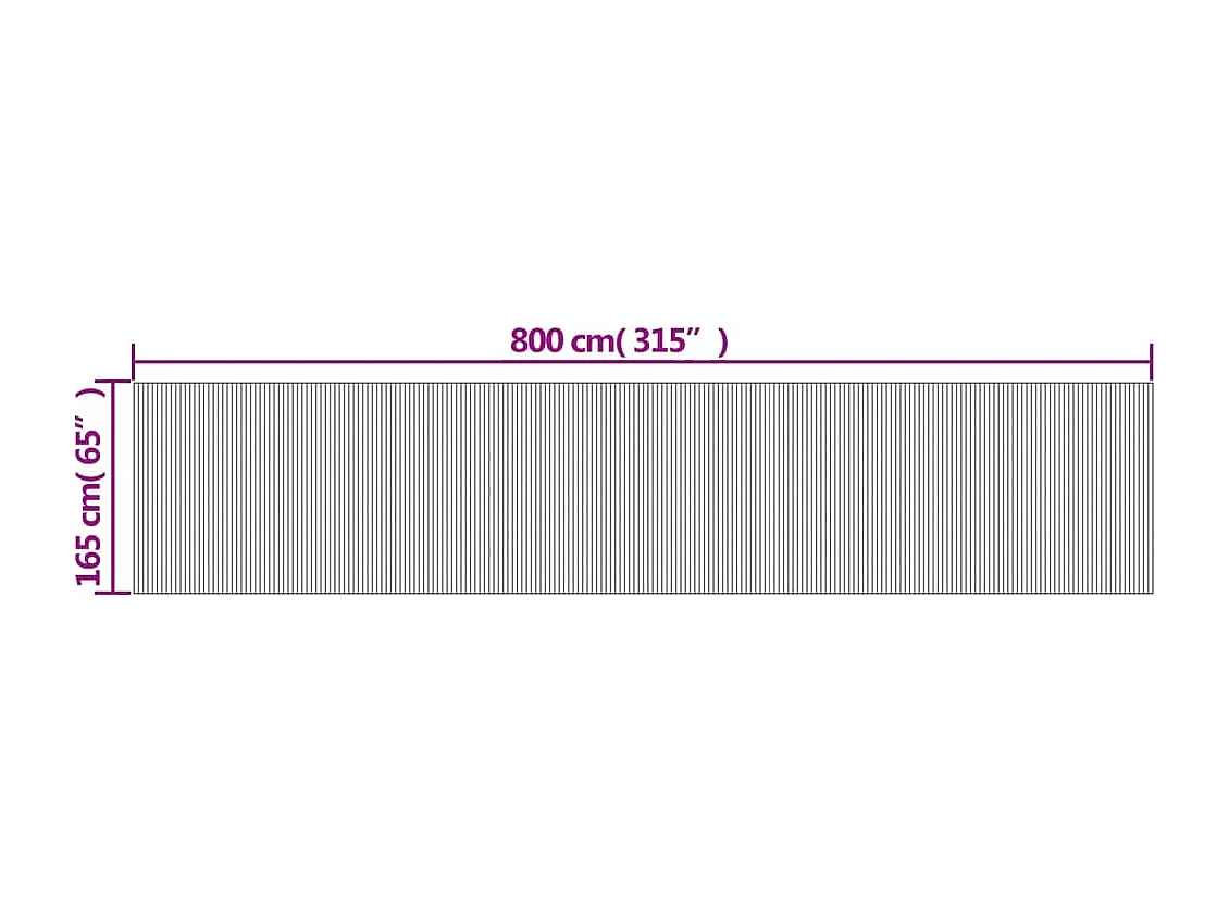 Parete divisoria marrone scuro 165x800 cm in bambù