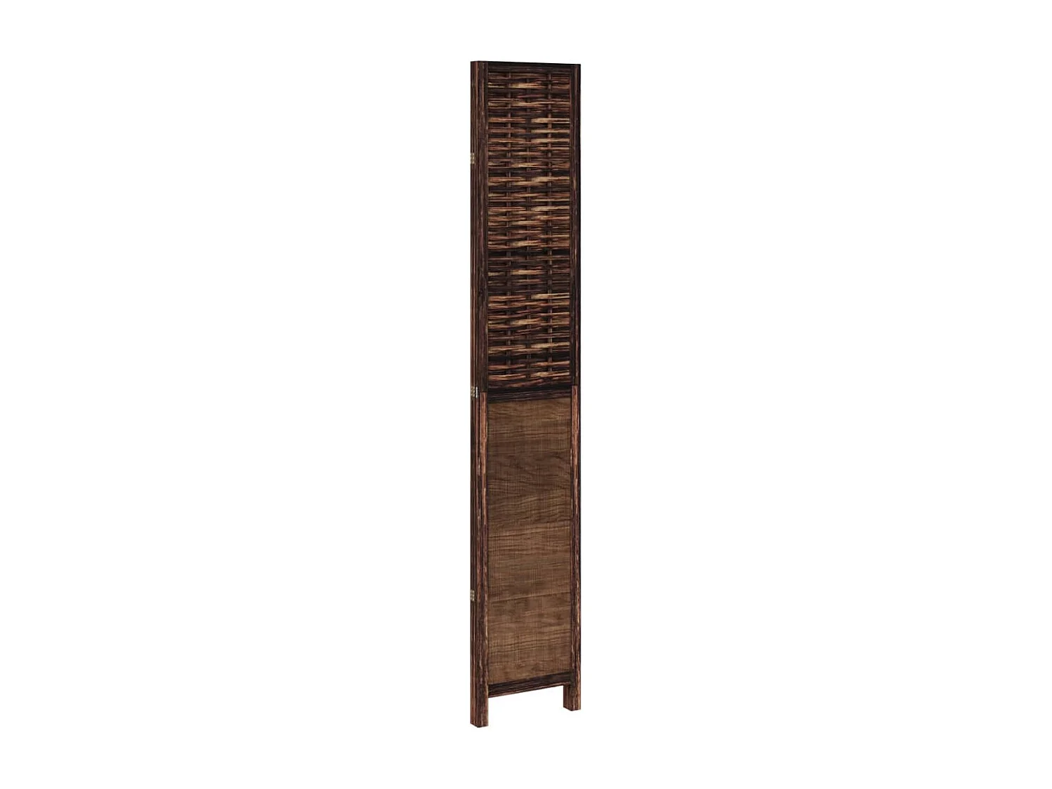 Parete divisoria marrone scuro a 3 pannelli realizzata in legno massello di paulonia