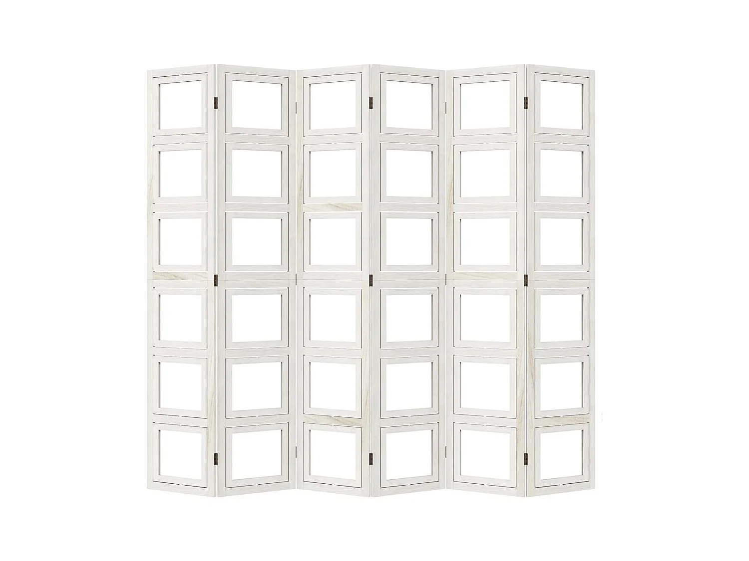 Tabique divisorio de 6 paneles en madera maciza de paulownia blanca