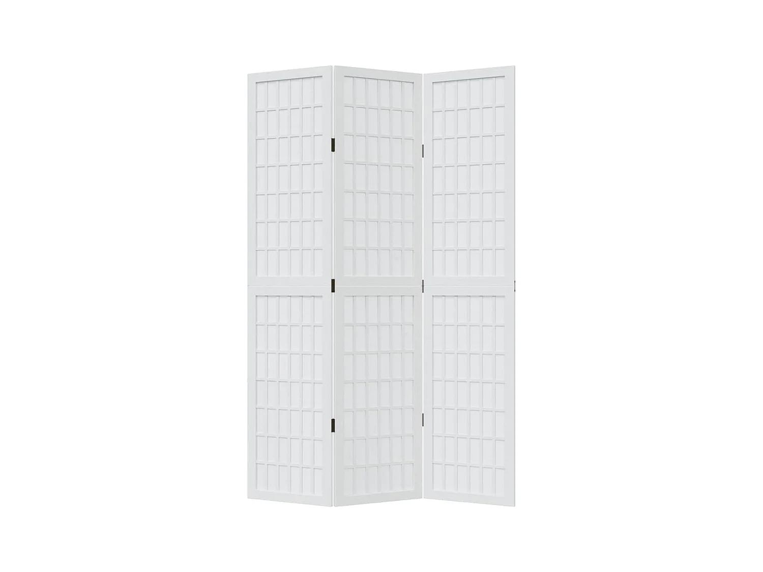 Cloison de séparation 3 panneaux blanc bois de paulownia massif