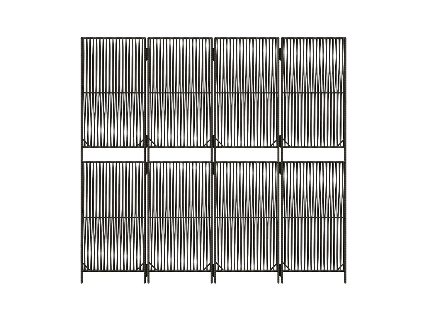 4-delige grijze scheidingswand van kunstharsriet