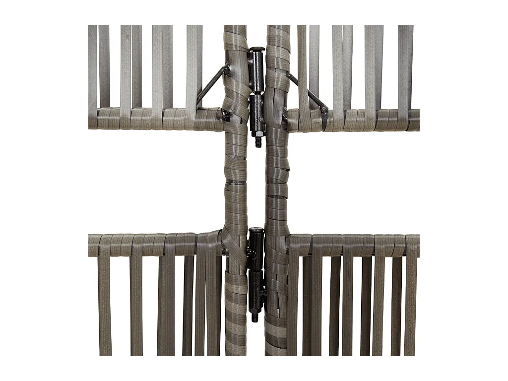 4-delige grijze scheidingswand van kunstharsriet