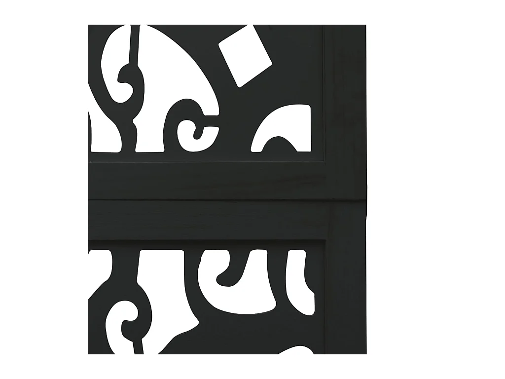 6-delige scheidingswand in zwart, massief paulowniahout