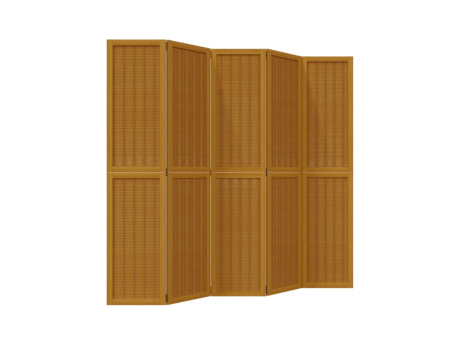 5-delige scheidingswand in bruin, massief paulowniahout