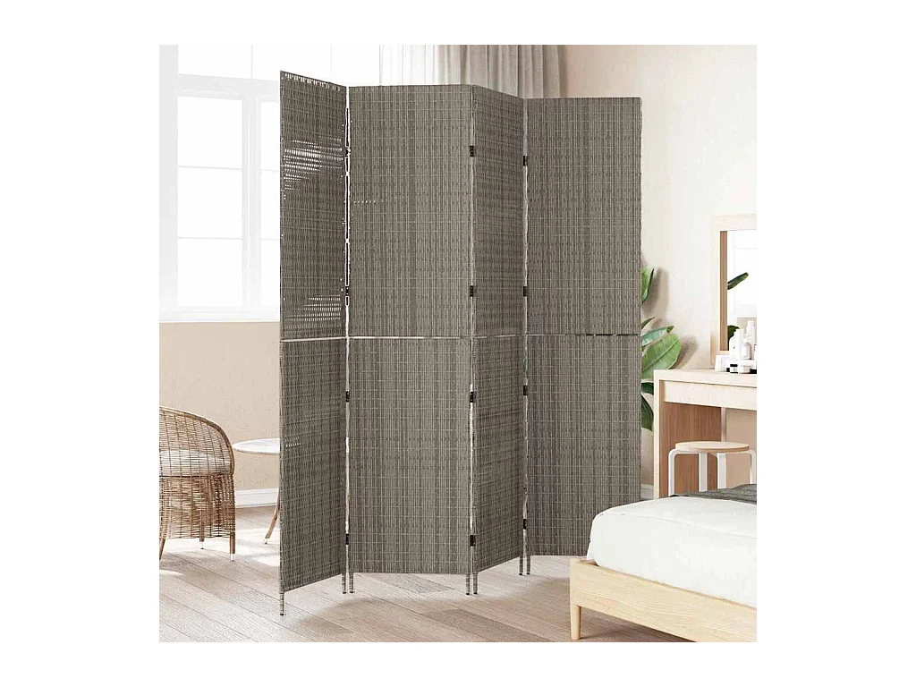 Grijs scherm 195 x 180 cm polyrotan