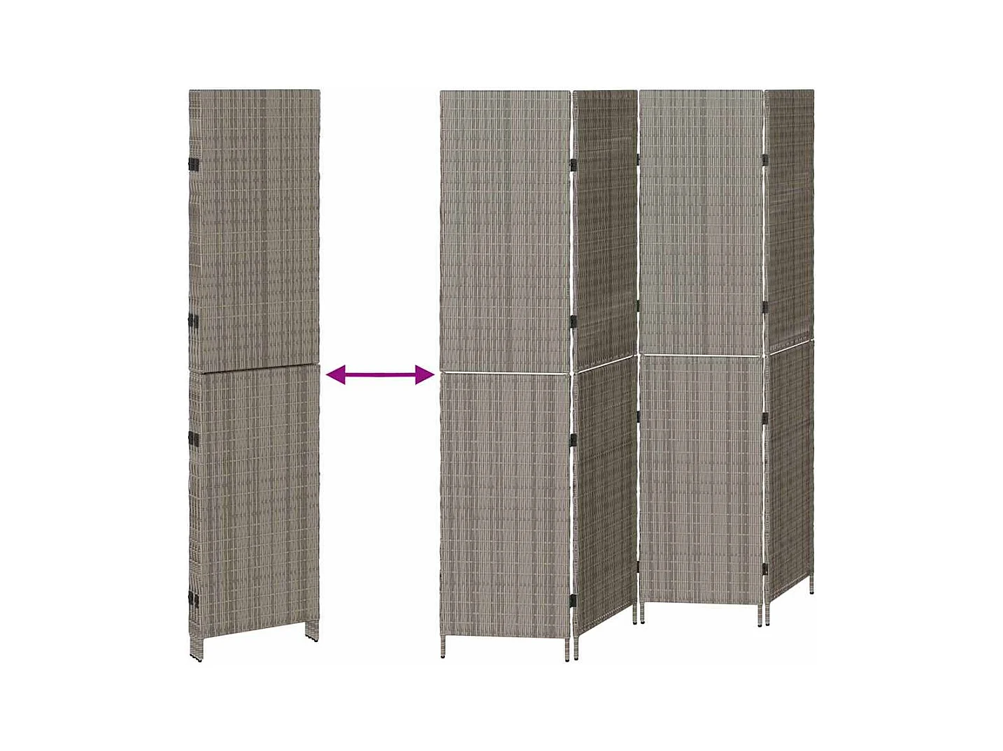 Grijs scherm 195 x 180 cm polyrotan