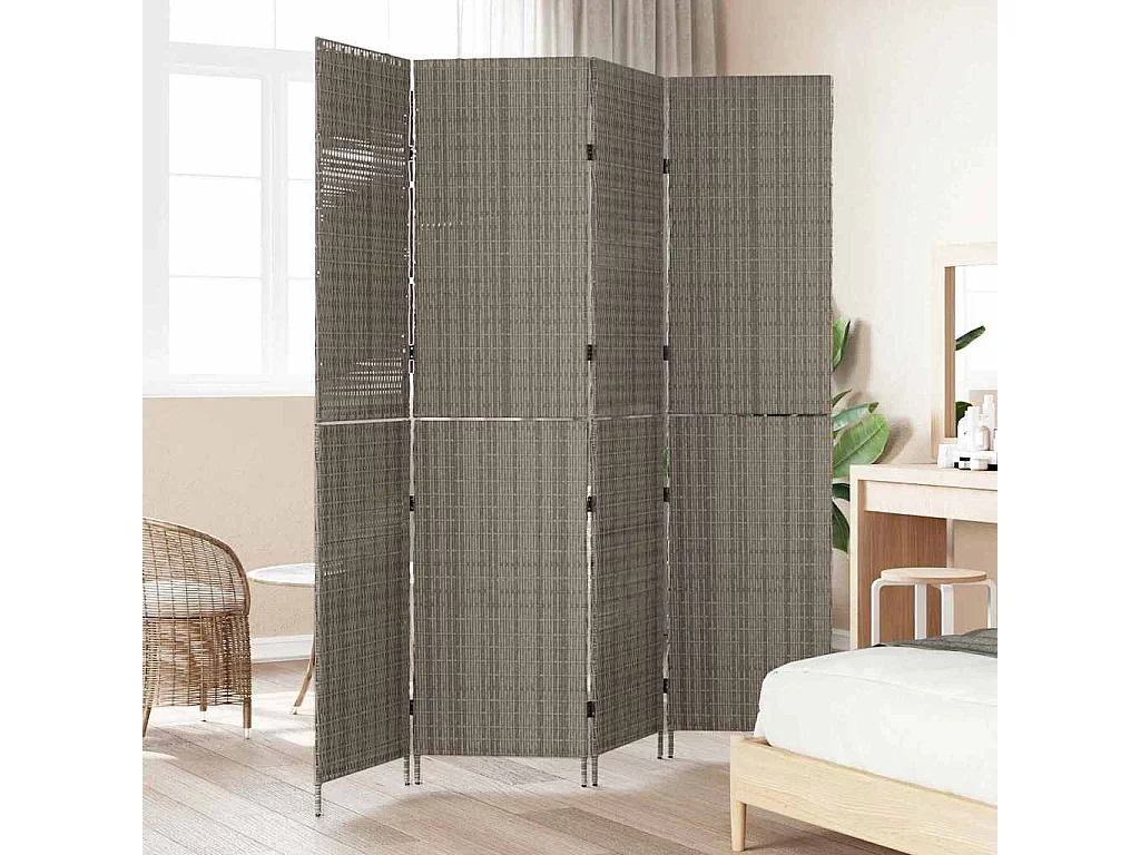 Paravent Gris 195 x 180 cm polyrotin