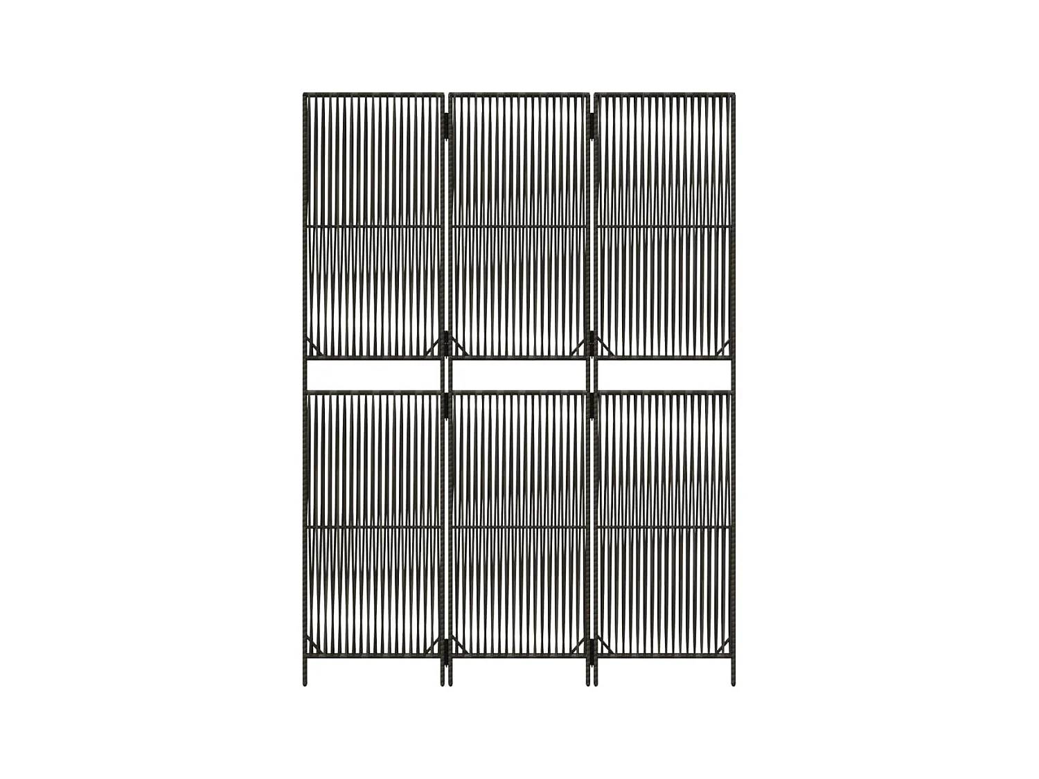 3-delige grijze scheidingswand van kunstharsriet