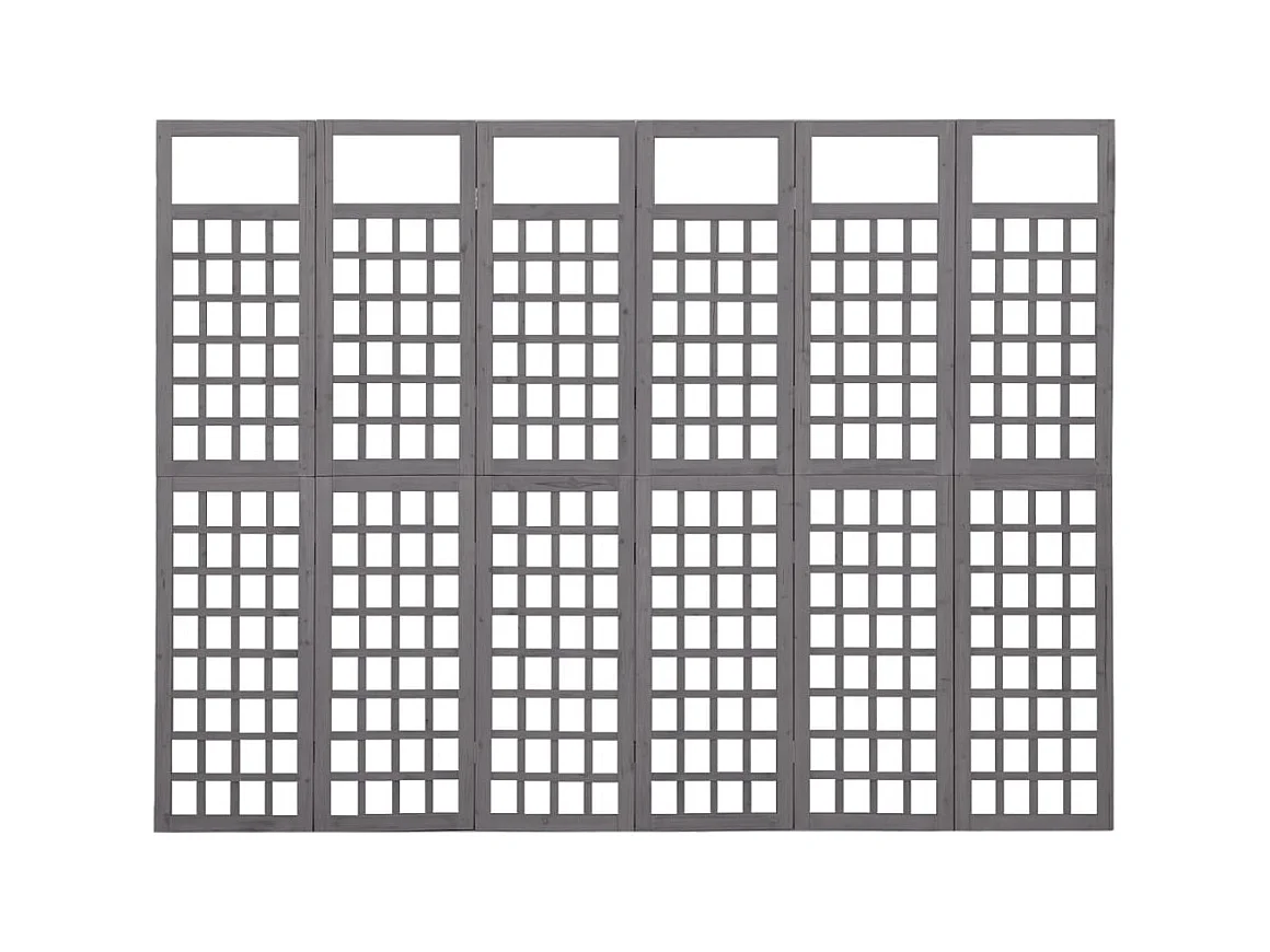 Tabique divisorio de 6 paneles/celosía de madera maciza de abeto