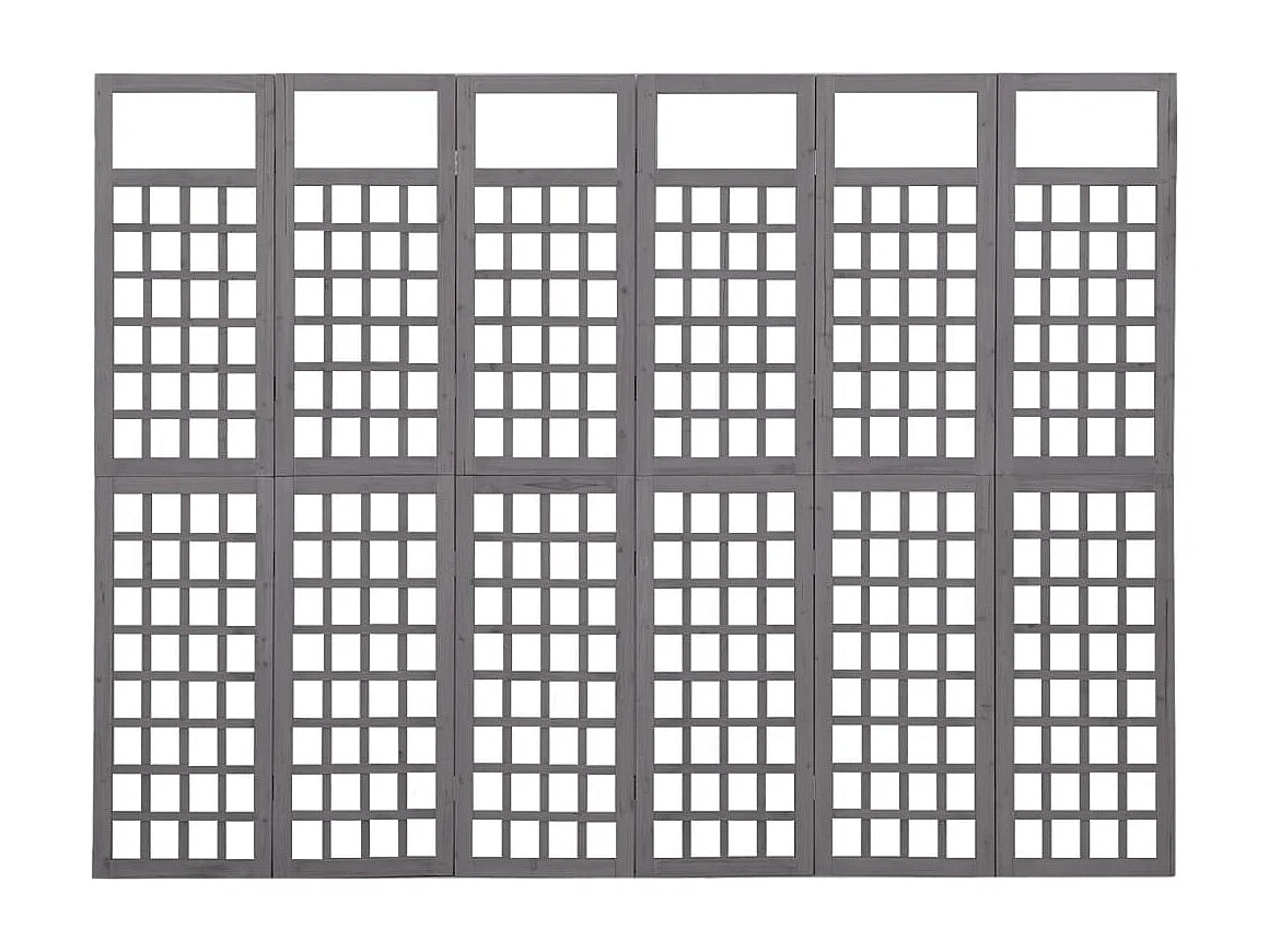 Cloison de séparation à 6 panneaux/treillis bois sapin massif