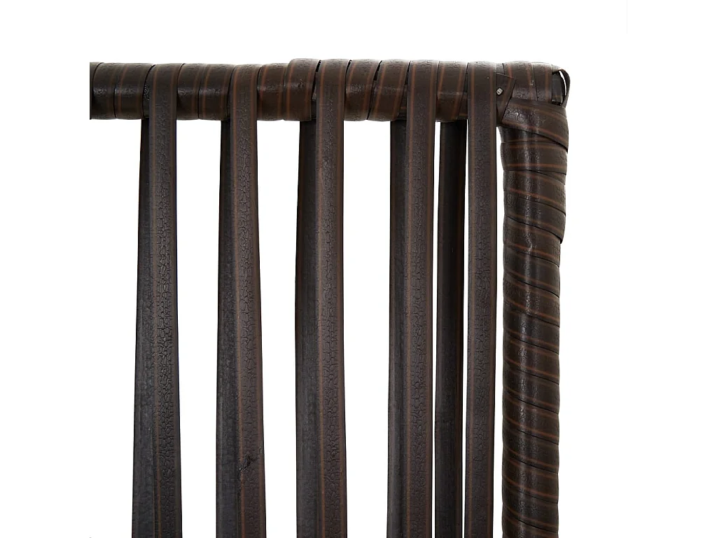 Tabique divisorio de mimbre de resina marrón de 6 paneles