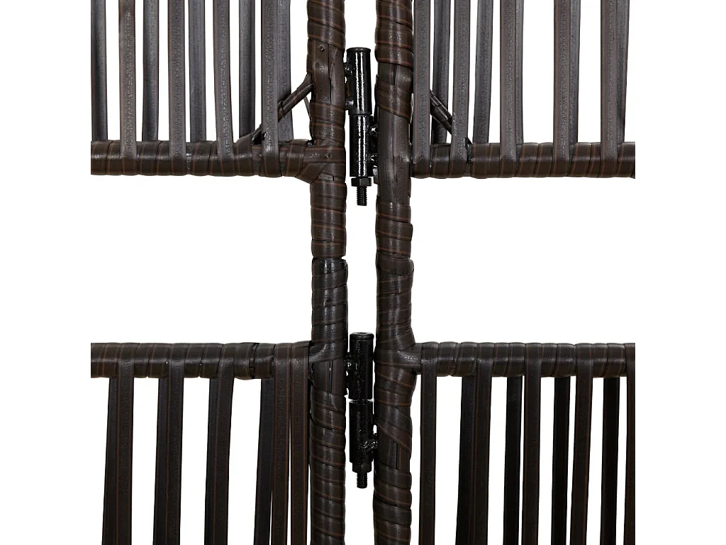 Parete divisoria in vimini di resina marrone a 6 pannelli