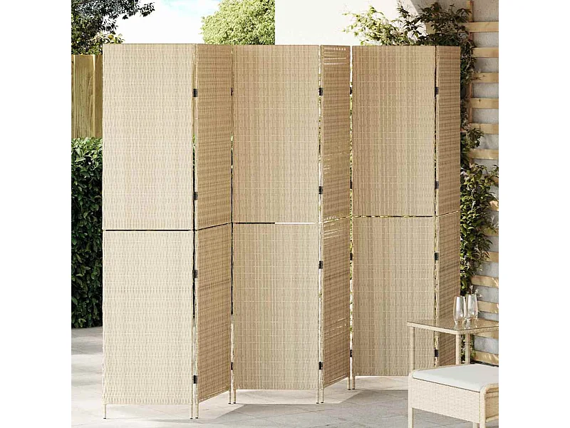 Beige scherm 292 x 180 cm polyrotan