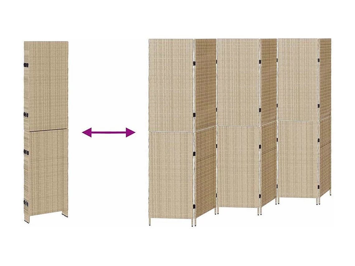 Beige Paravent 292 x 180 cm Polyrattan
