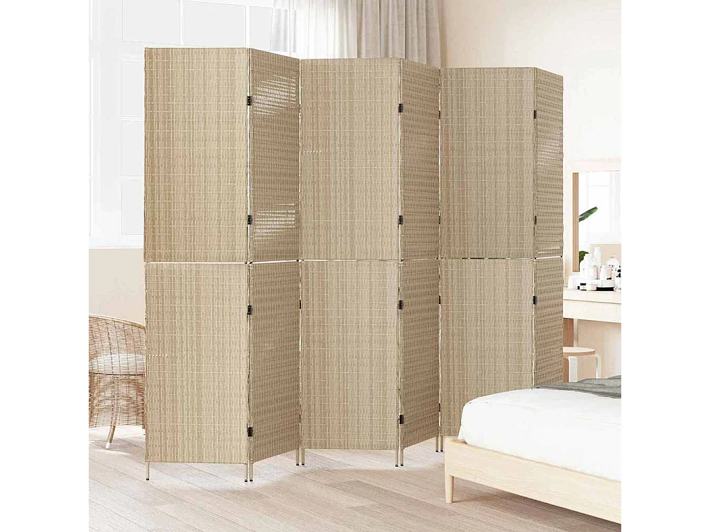 Paravent Beige 292 x 180 cm polyrotin