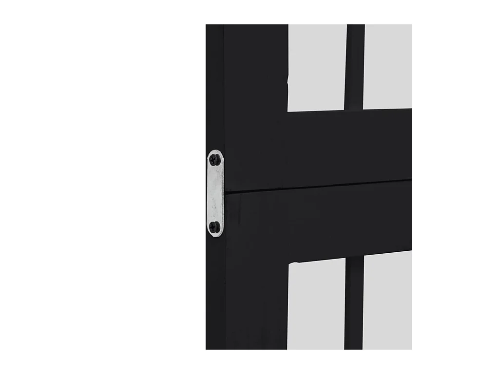 Cloison de séparation 6 panneaux noir bois de paulownia massif