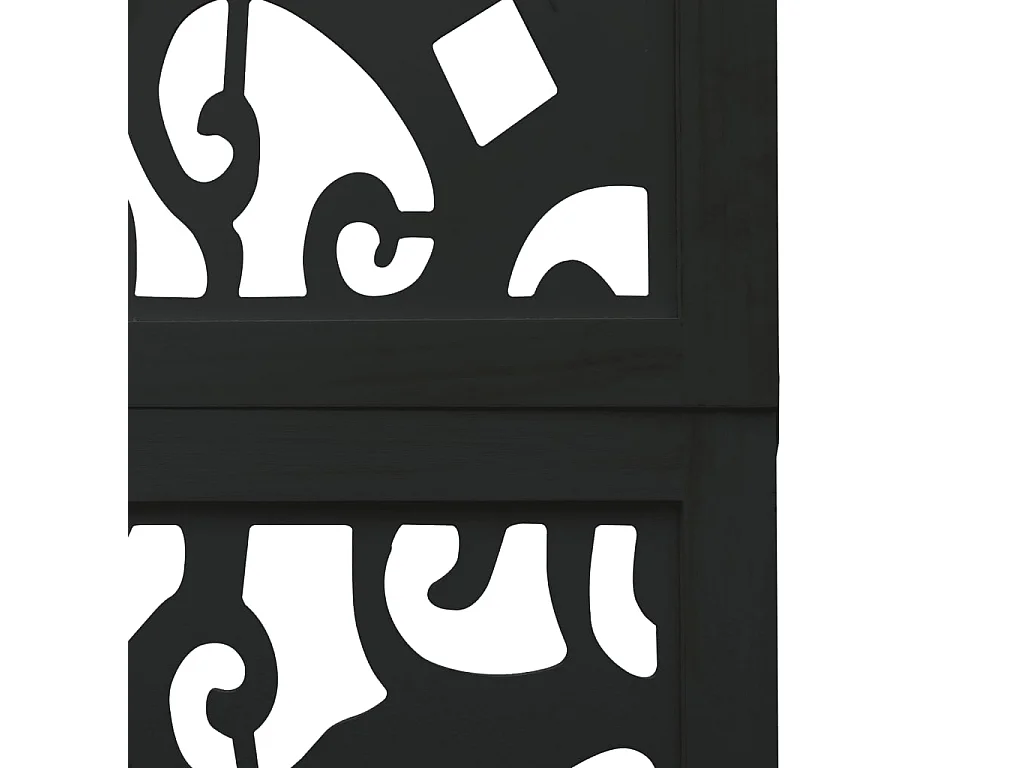 Parete divisoria a 6 pannelli in legno massello di paulonia nero