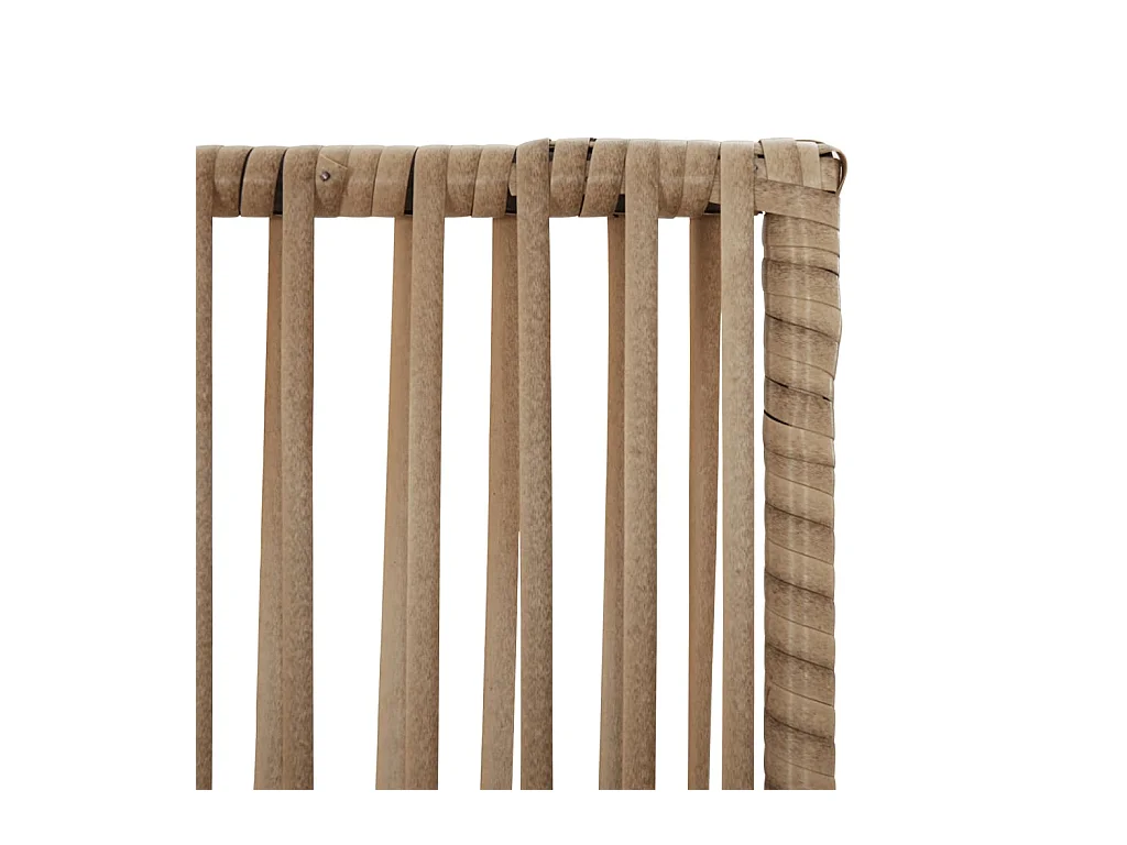 5-teilige Trennwand aus beigefarbenem Korbgeflecht