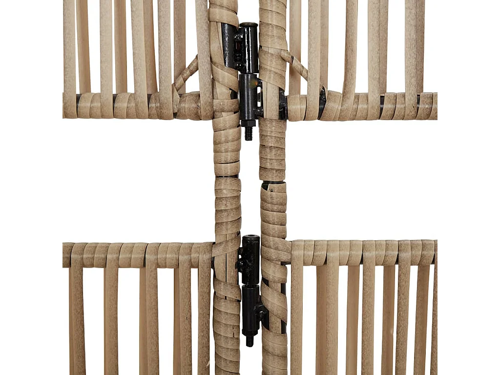 Parete divisoria in vimini di resina beige a 5 pannelli