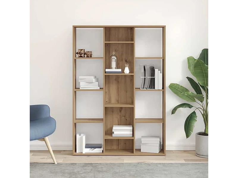 Séparateur de pièce/Bibliothèque chêne artisanal 100x24x140 cm