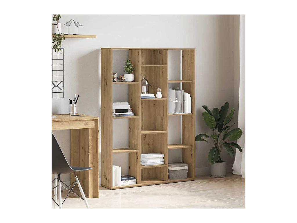 Séparateur de pièce/Bibliothèque chêne artisanal 100x24x140 cm