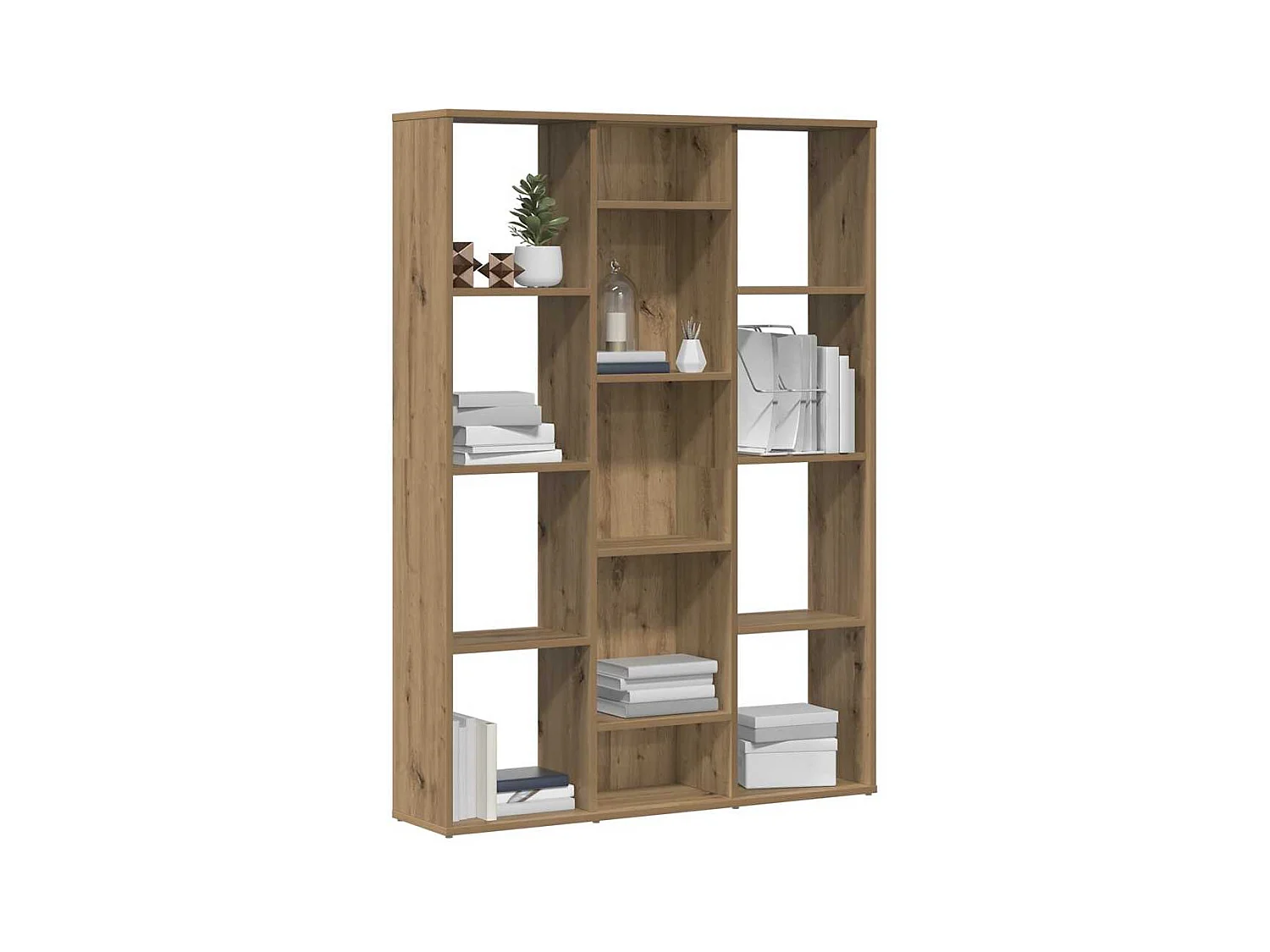 Séparateur de pièce/Bibliothèque chêne artisanal 100x24x140 cm