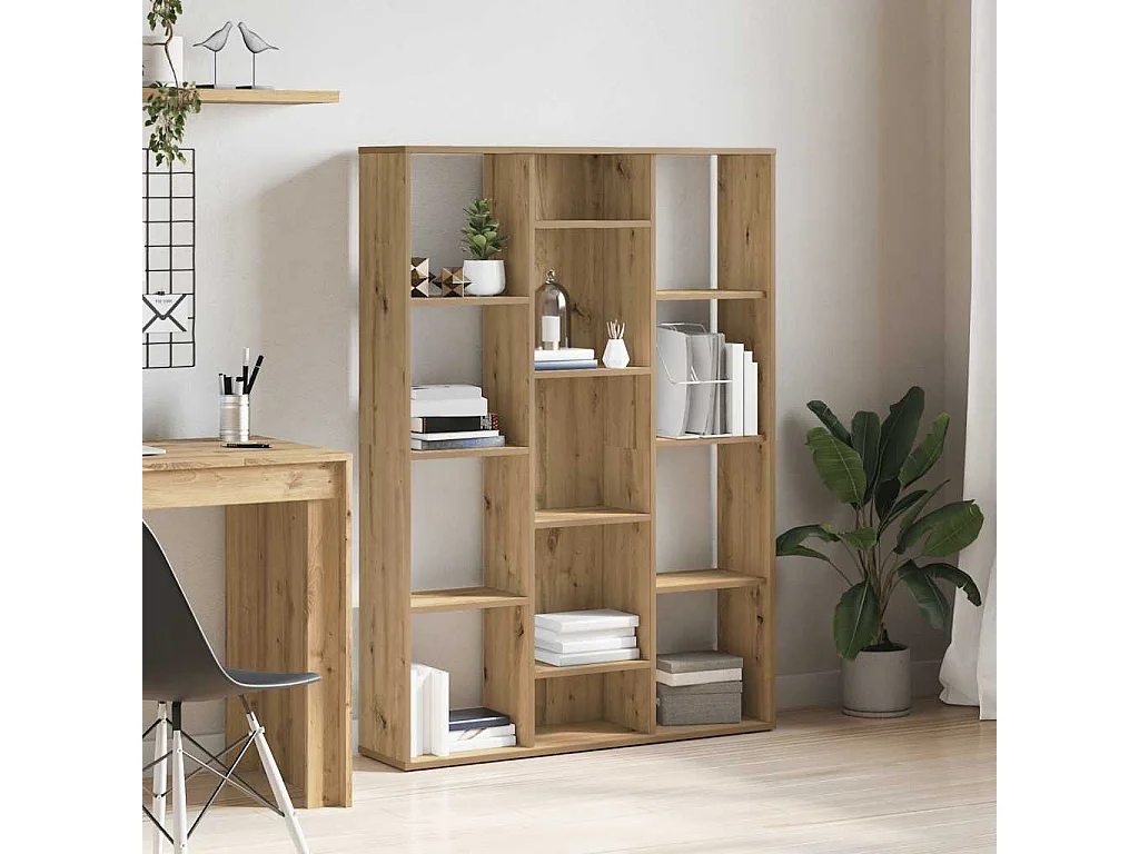 Séparateur de pièce/Bibliothèque chêne artisanal 100x24x140 cm