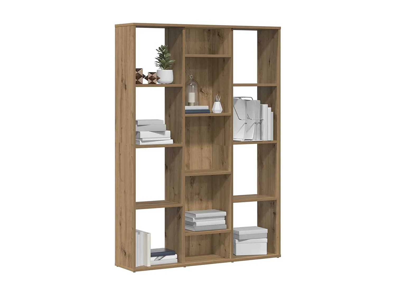 Séparateur de pièce/Bibliothèque chêne artisanal 100x24x140 cm